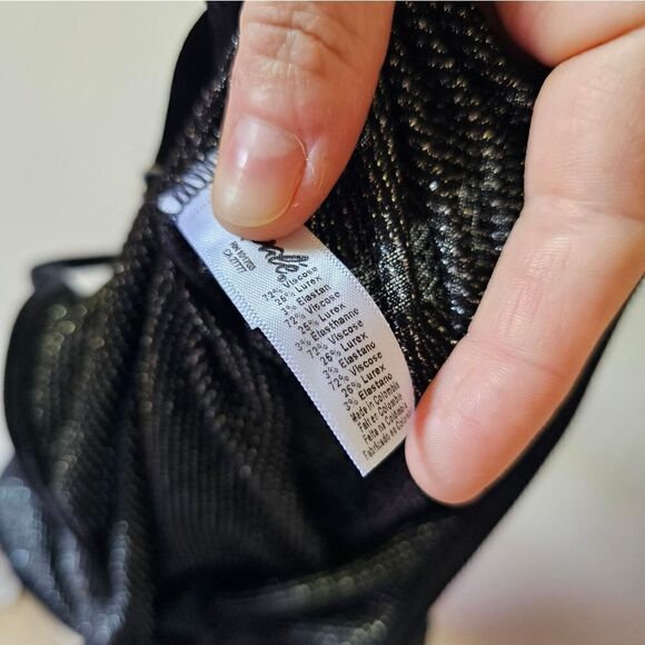 NWT Mapalé Nordstrom Black Silver Glitter Bodysuit Size S/M - Picture 4 of 6